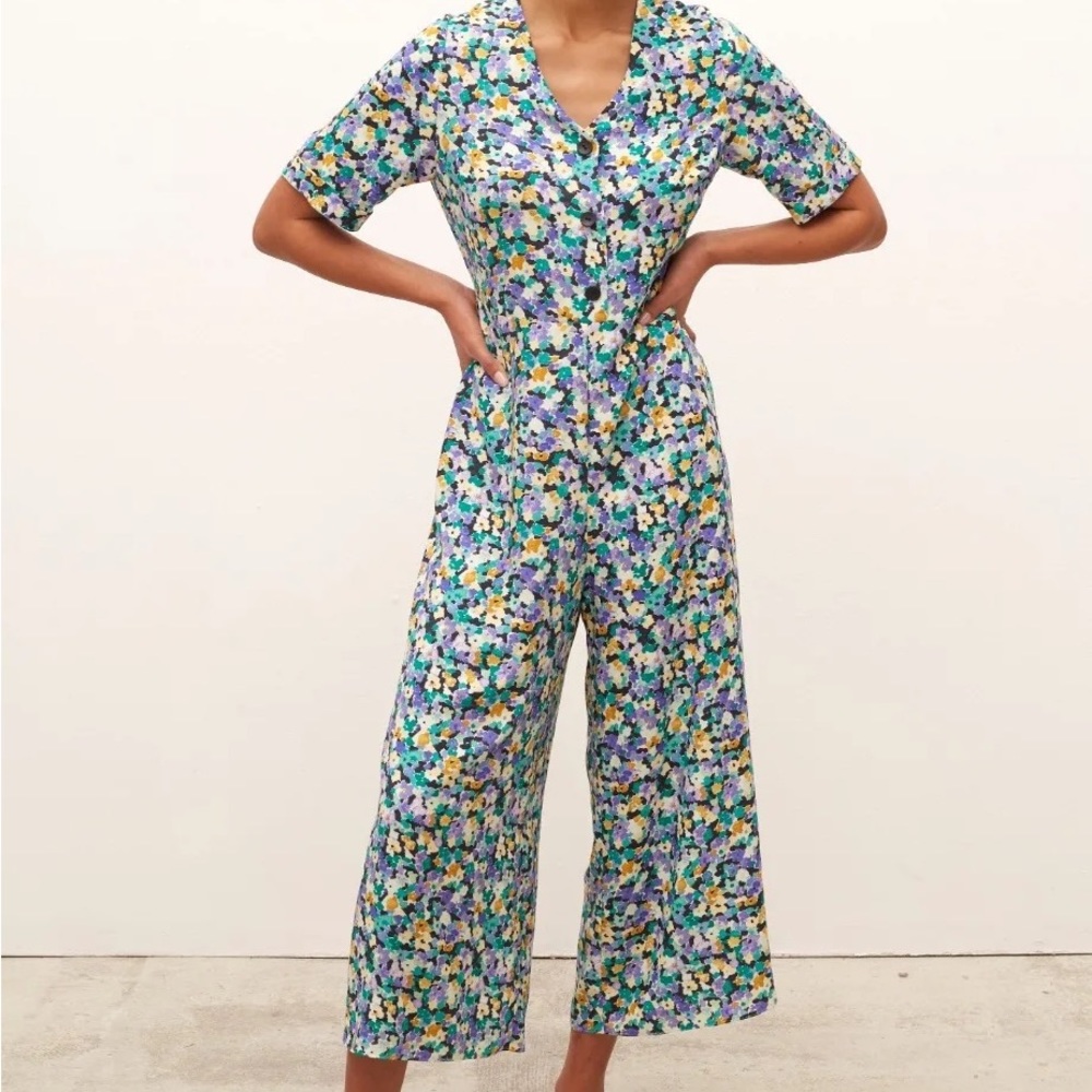 Nobody’s Child Floral Wide Leg Jumpsuit US Size 14 UK Size 18